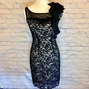 The Limited Black sleeveless illusion dress